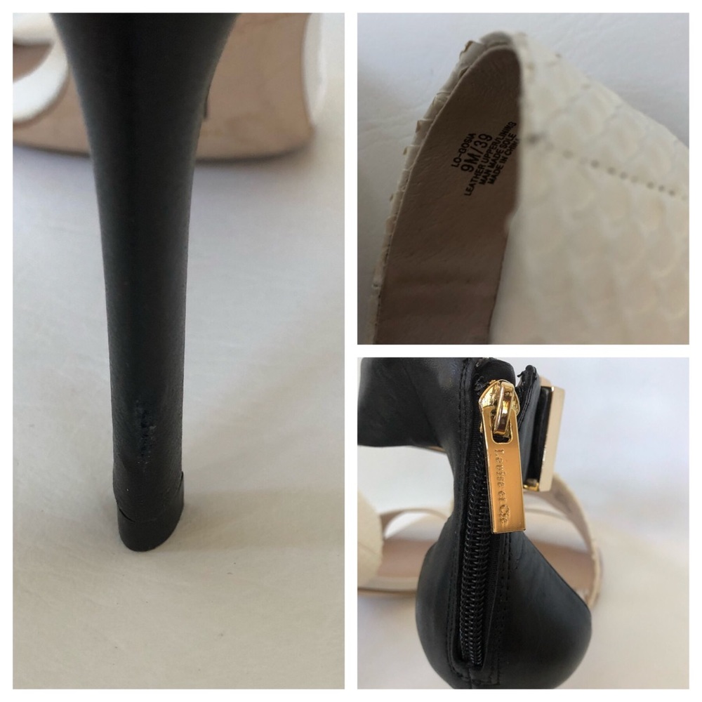 🔴SOLD🔴Louise et Cie Ivory & Black Leather Heels - Picture 6 of 8